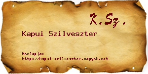 Kapui Szilveszter névjegykártya