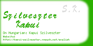 szilveszter kapui business card